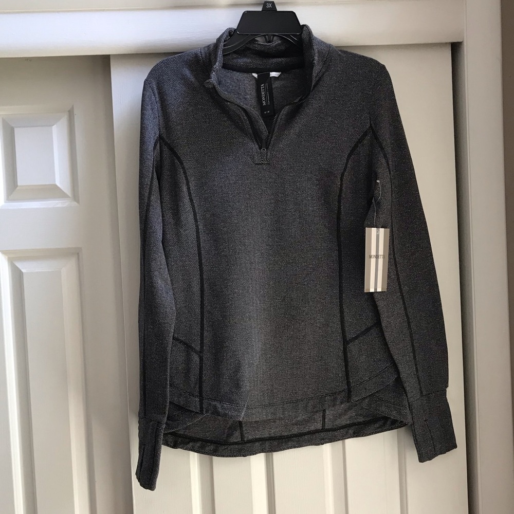 Fleece gray jacket with thumb holes!
